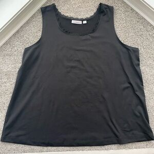 Susan Graver black shell tank top with lace detail!